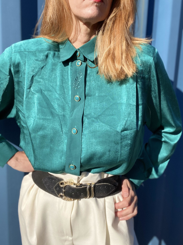 Chemisier vert 80's