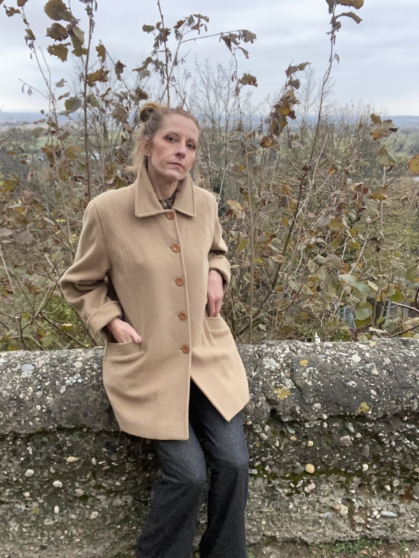 Manteau court laine et cachemire