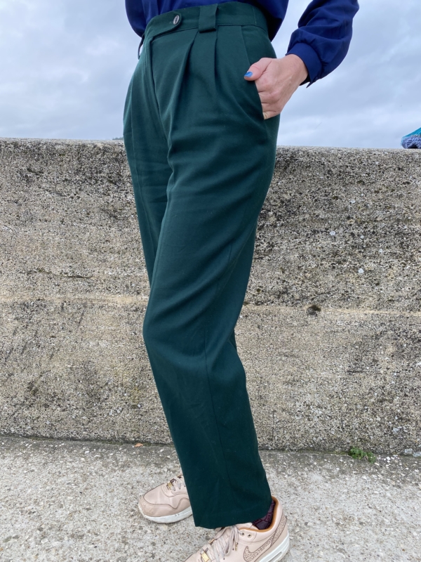 Pantalon à pinces vert