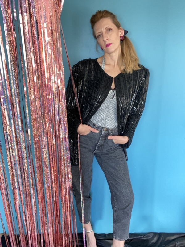 Veste en sequins noirs