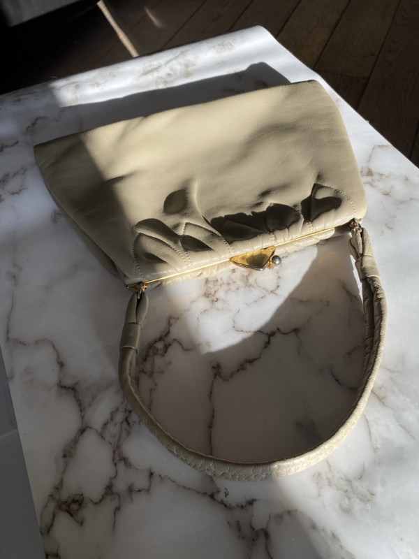 Sac cuir beige