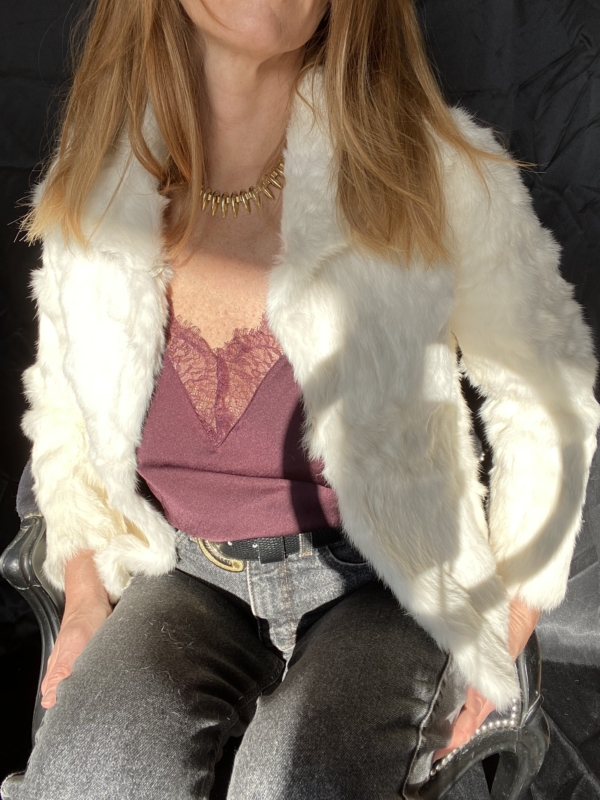 Veste en fourrure lapin